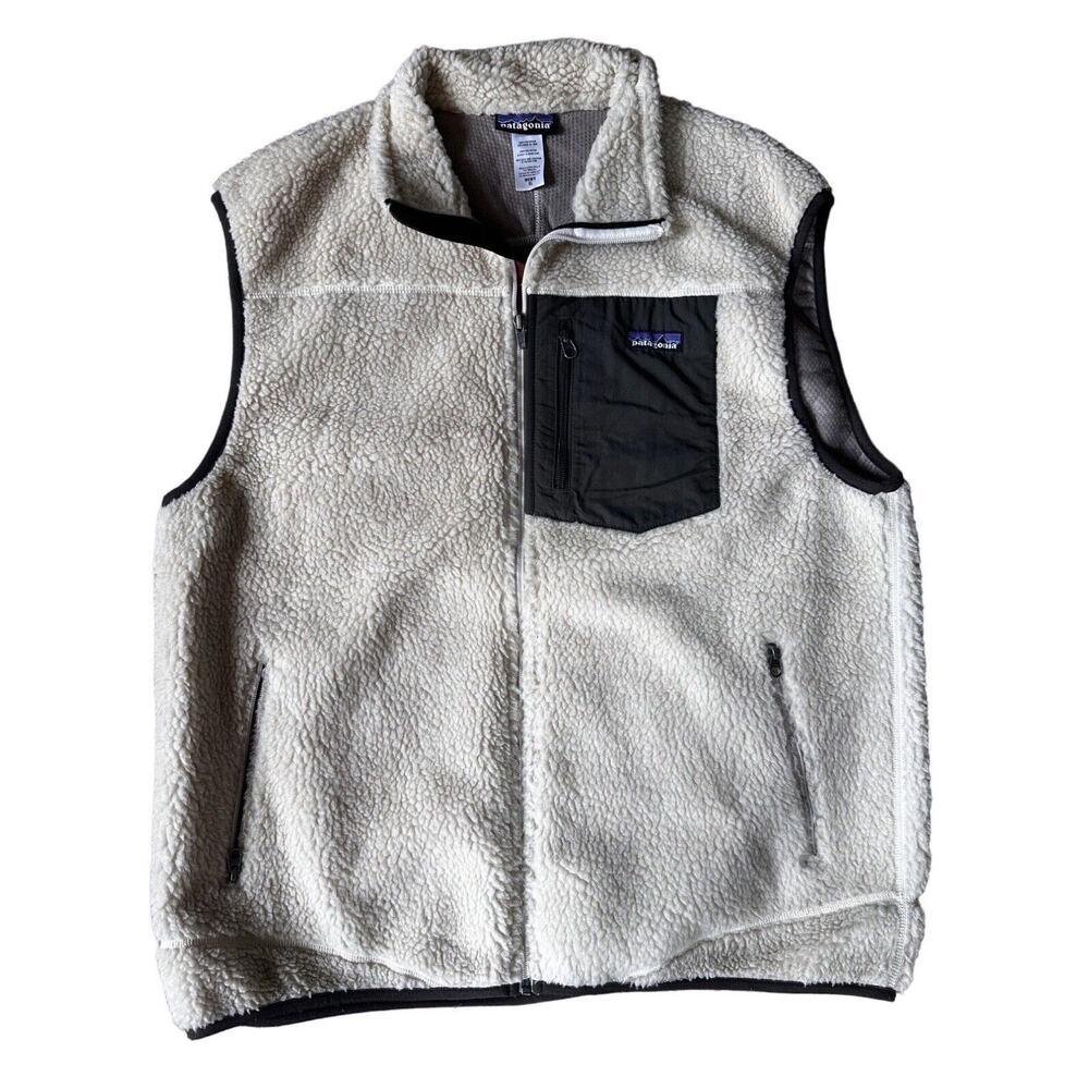 Patagonia Retro-X Vest Fleece/Sherpa Natural Deep Pile Cream Oatmeal Brown Sz XL - Picture 1 of 5